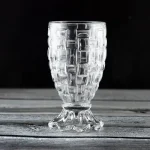 Embossed White Glass Cup – Elegant Drinkware for Water, Wine & More