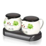 Atoz Prime Ceramic Seasoning Box – Multicolor Spice Storage Jar with Bamboo Lid