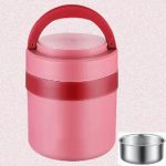 1.5L Pink Stainless Steel Thermal Soup Cup – Vacuum-Insulated Food Container