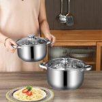 6-Piece Stainless Steel Cookware Set – Cooking Pots and Pans with Utensils