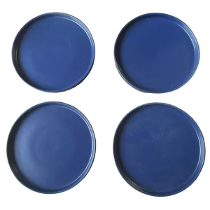 Stone + Lain 7 7/8” Cobalt Blue Stoneware Bread/Salad Plates – Set of 4