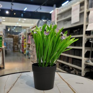 Purple Artificial Flower With Pot